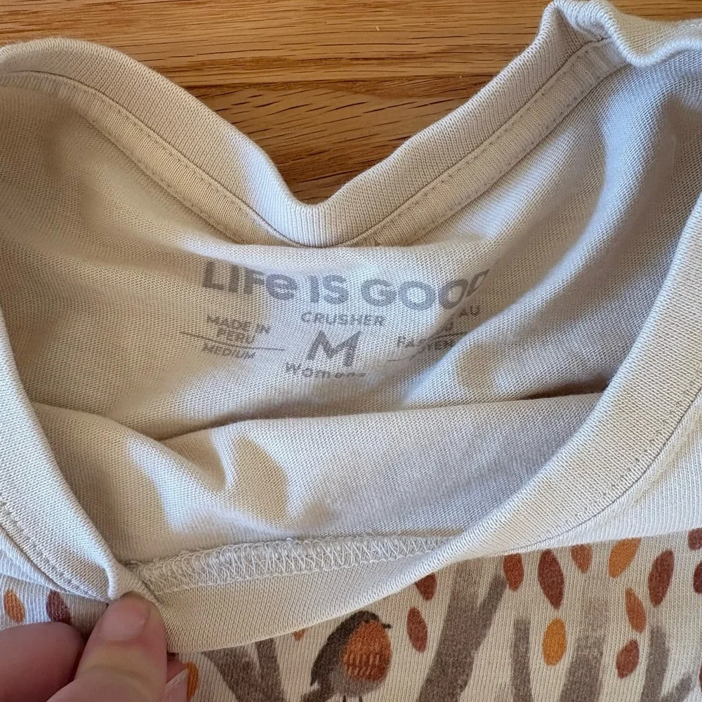 Life Is Good White Long Sleeve Shirt with Tree Design - Picture 4 of 7